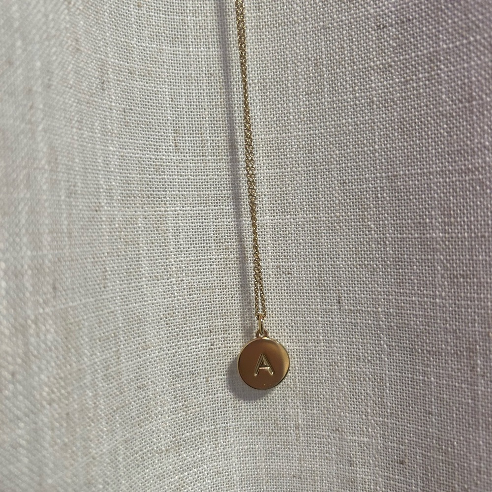 Kate Spade Gold Disc Necklace with Initial